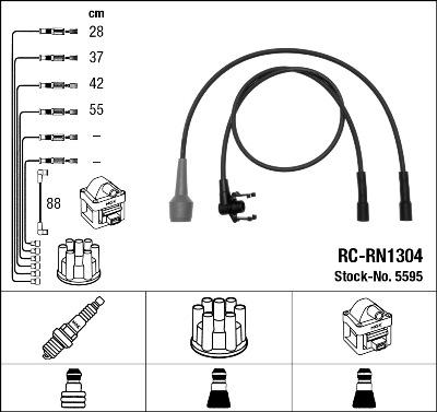 NGK 5595 - Komplet vzigalnih vodnikov az svecke www.parts5.com