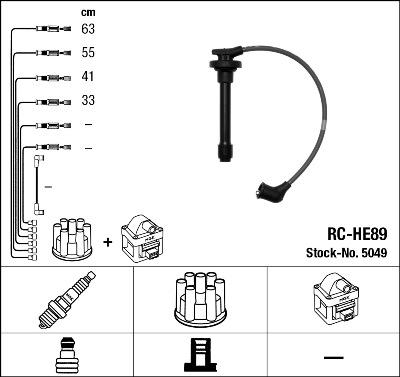 NGK 5049 - Комплект запалителеи кабели www.parts5.com