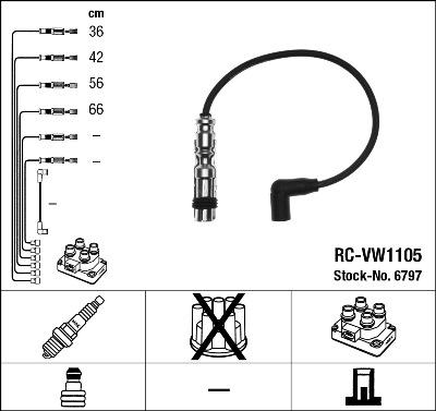 NGK 6797 - Set cablaj aprinder www.parts5.com