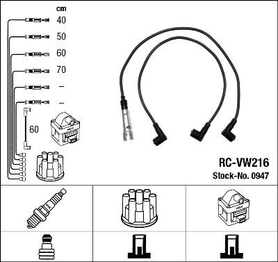 NGK 0947 - Ignition Cable Kit www.parts5.com