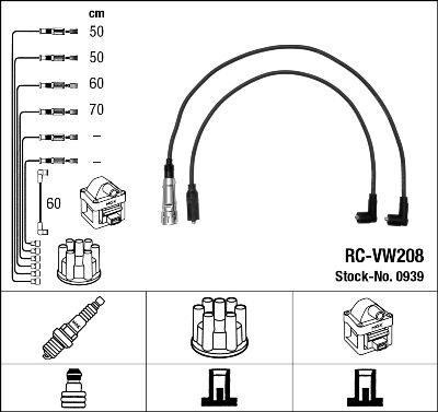 NGK 0939 - Ignition Cable Kit parts5.com