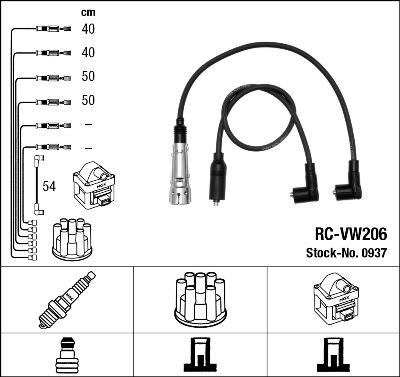 NGK 0937 - Ignition Cable Kit parts5.com