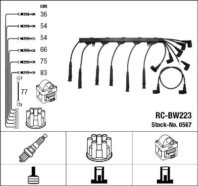 NGK 0567 - Ignition Cable Kit parts5.com