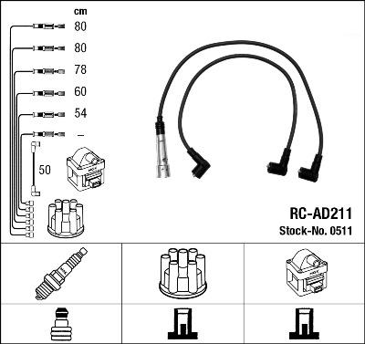 NGK 0511 - Ignition Cable Kit parts5.com