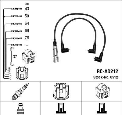 NGK 0512 - Ignition Cable Kit parts5.com