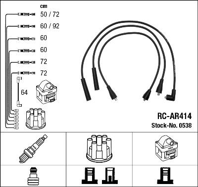 NGK 0538 - Ignition Cable Kit parts5.com
