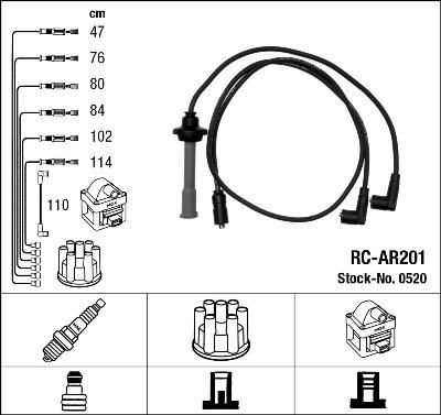 NGK 0520 - Ignition Cable Kit parts5.com
