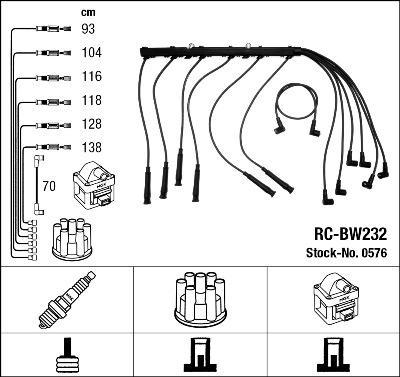 NGK 0576 - Ignition Cable Kit parts5.com