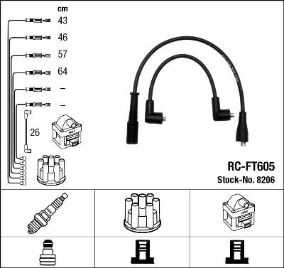 NGK 8206 - Kit de câbles d'allumage www.parts5.com