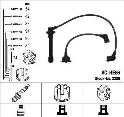 NGK 3386 - Σετ καλωδίων υψηλής τάσης www.parts5.com