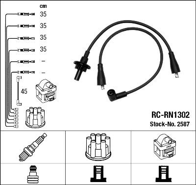 NGK 2587 - Zündleitungssatz www.parts5.com