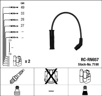 NGK 7198 - Комплект проводов зажигания www.parts5.com