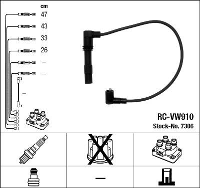 NGK 7306 - Set cablaj aprinder www.parts5.com