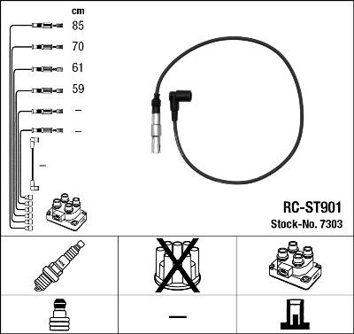 NGK 7303 - Set cablaj aprinder www.parts5.com