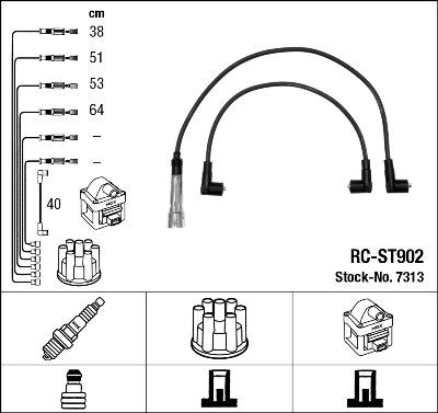 NGK 7313 - Set cablaj aprinder www.parts5.com