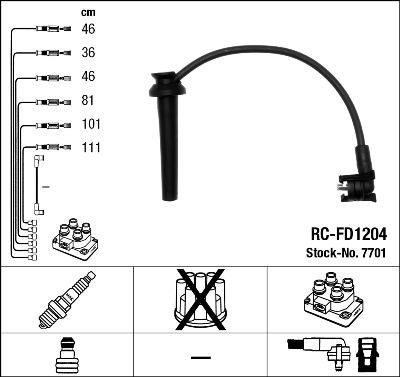 NGK 7701 - Комплект проводов зажигания www.parts5.com