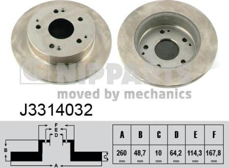 Nipparts J3314032 - Brake Disc www.parts5.com