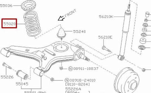 NISSAN 55020-11A05 - Opruga trapa www.parts5.com