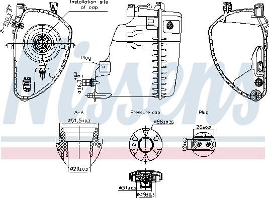 Nissens 996198 - Expansion Tank, coolant www.parts5.com