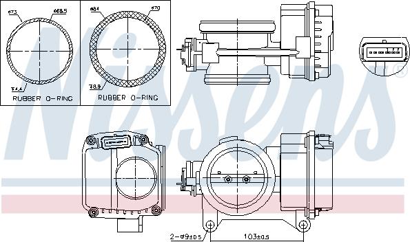 Nissens 955096 - Throttle body www.parts5.com