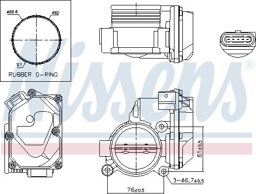 Nissens 955060 - Throttle body www.parts5.com