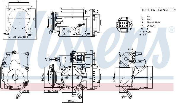 Nissens 955063 - Throttle body www.parts5.com