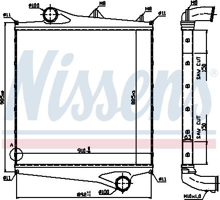 Nissens 96961 - Intercooler, charger www.parts5.com