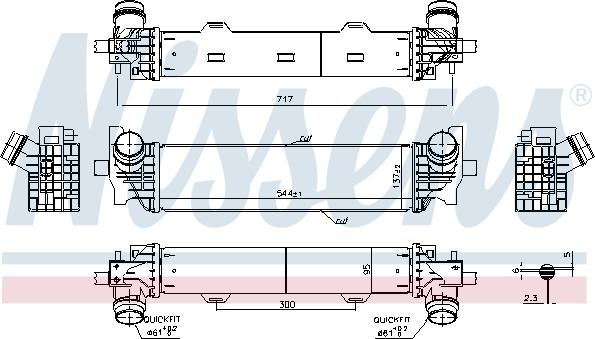 Nissens 961226 - Radiador de aire de admisión parts5.com