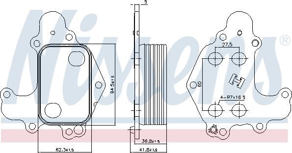 Nissens 90968 - Oil Cooler, engine oil www.parts5.com