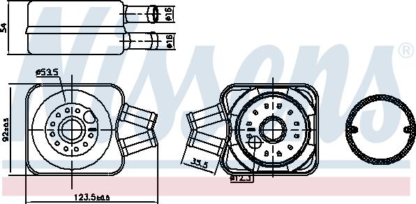 Nissens 90607 - Olejový chladič, motorový olej www.parts5.com