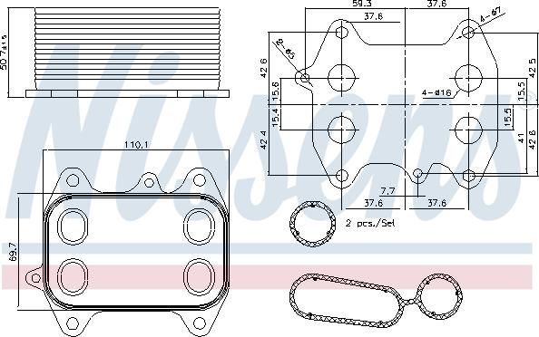 Nissens 90681 - Oil Cooler, engine oil parts5.com