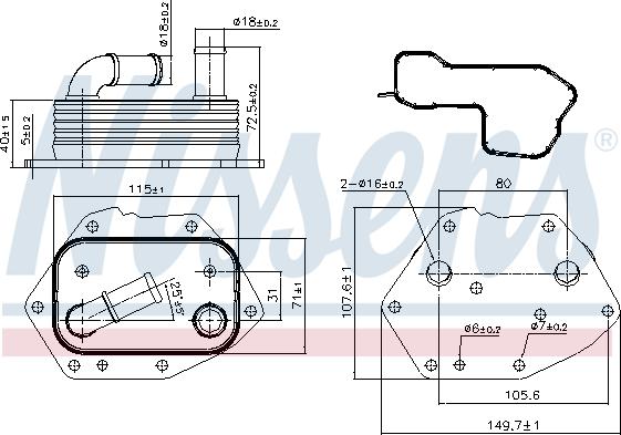 Nissens 90808 - Oil Cooler, engine oil parts5.com