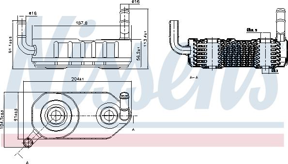 Nissens 90708 - Oil Cooler, automatic transmission www.parts5.com