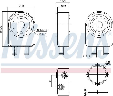 Nissens 91451 - Radiator ulei, ulei motor www.parts5.com