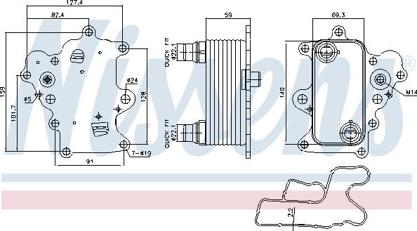 Nissens 91457 - Radiator ulei, ulei motor www.parts5.com