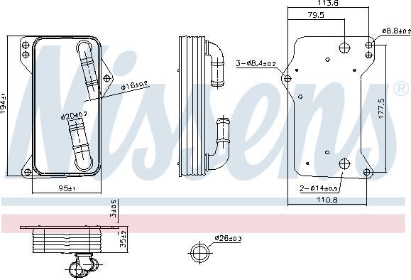 Nissens 91505 - Oil Cooler, automatic transmission www.parts5.com