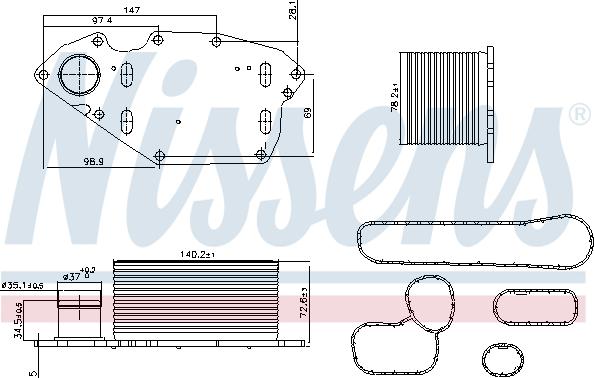 Nissens 91303 - Маслен радиатор, двигателно масло www.parts5.com