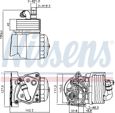 Nissens 91323 - Oil Cooler, engine oil www.parts5.com