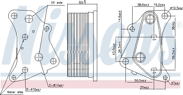 Nissens 91202 - Oil Cooler, engine oil www.parts5.com