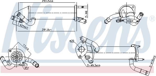 Nissens 989449 - Radiateur, réaspiration des gaz d'échappement www.parts5.com