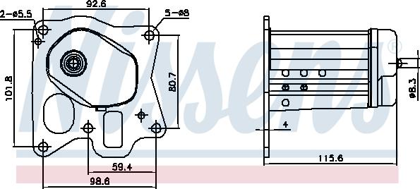 Nissens 989455 - Cooler, exhaust gas recirculation www.parts5.com