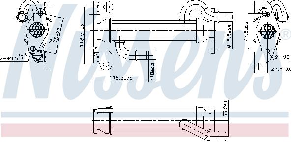 Nissens 989400 - Cooler, exhaust gas recirculation www.parts5.com