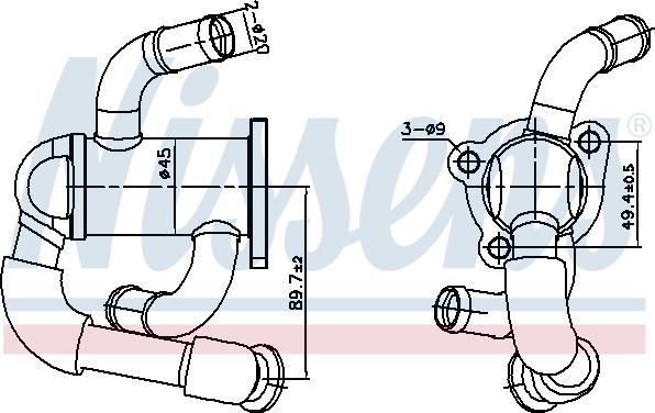 Nissens 989433 - Cooler, exhaust gas recirculation www.parts5.com