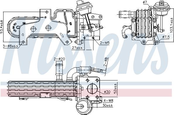 Nissens 989420 - Cooler, exhaust gas recirculation www.parts5.com