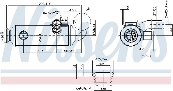 Nissens 989274 - Cooler, exhaust gas recirculation www.parts5.com