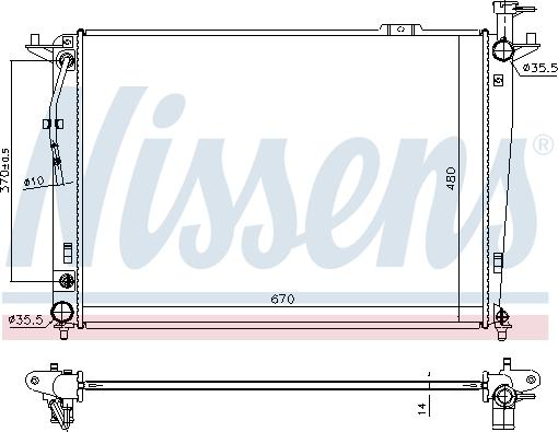 Nissens 666208 - Radiator, engine cooling www.parts5.com