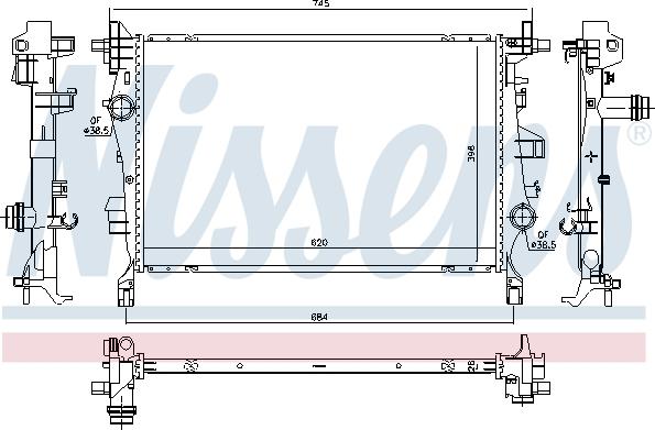 Nissens 606445 - Radiator, engine cooling www.parts5.com