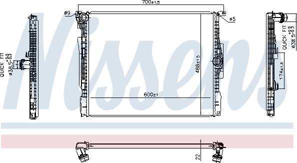 Nissens 606513 - Radiator, engine cooling parts5.com