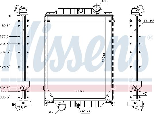 Nissens 606366 - Радиатор, охлаждение двигателя www.parts5.com