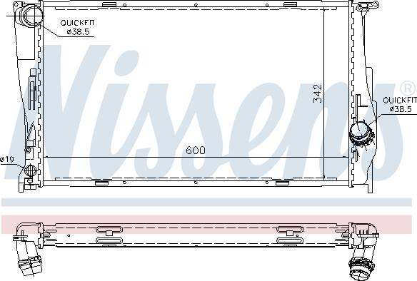 Nissens 60785A - Radiator, engine cooling www.parts5.com